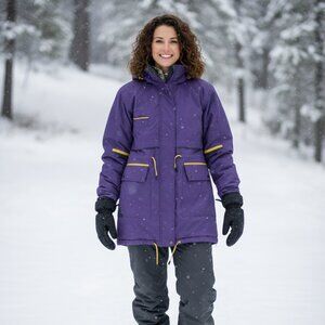 Vintage 80s/90s Purple Ski Jacket – Club Sache “Mountain Spirits”– Size M